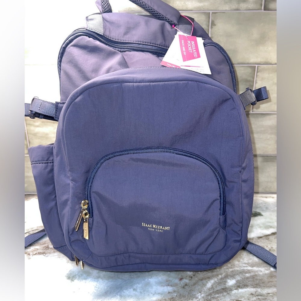 Isaac Mizrahi viral backpack. Hold Stanley’s. Grey/blue color. Tags removed